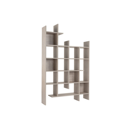 Grande bibliothèque en panneau mélaminé effet travertin 122 x 188 x 25,5 cm, charge 80 kg