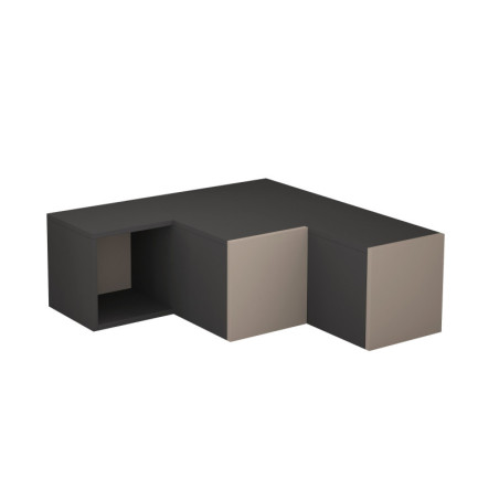 Meuble TV en panneau mélaminé anthracite et marron clair 90 x 32 x 92 cm