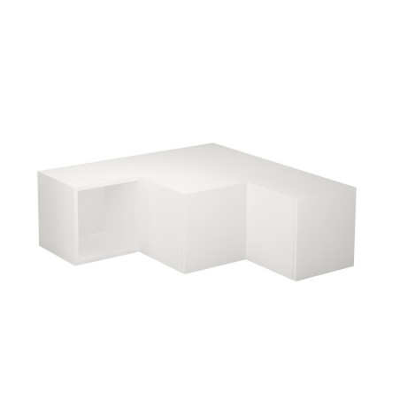 Meuble TV en panneau mélaminé blanc 90 x 32 x 92 cm