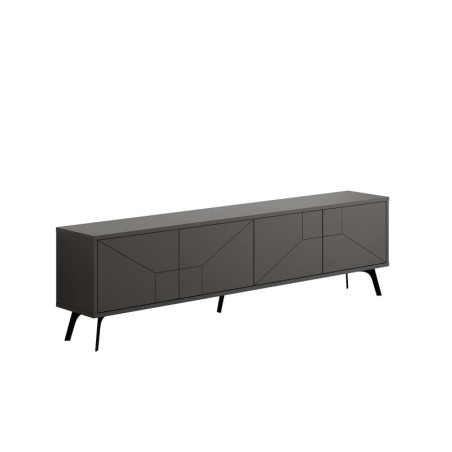 Meuble TV en panneau mélaminé anthracite 180 x 50 x 29,6 cm