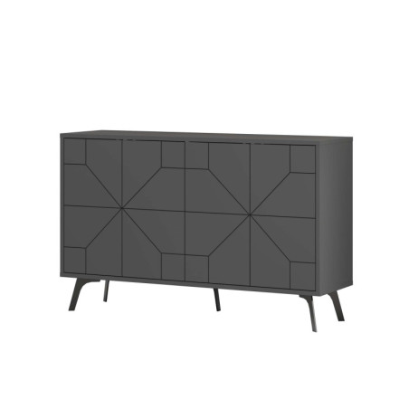 Console en panneau mélaminé anthracite 123 x 62,4 x 35 cm