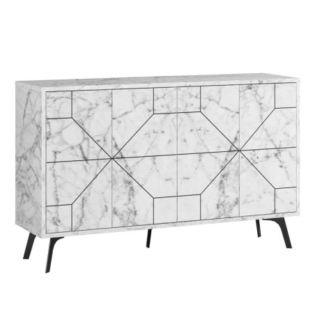 Console en panneau mélaminé blanc 123 x 62,4 x 35 cm