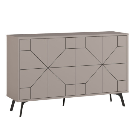 Console en panneau mélaminé moka clair 123 x 62,4 x 35 cm