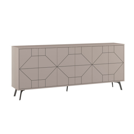 Grande console en panneau mélaminé moka clair 184 x 77,4 x 35 cm