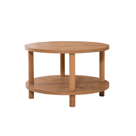 Table basse ronde en panneau mélaminé pin Atlantique Ø 70 x 43,7 cm