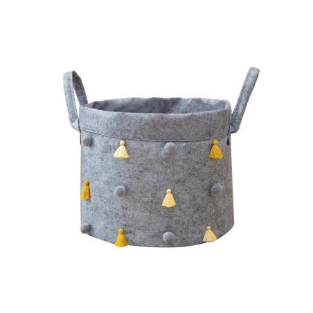 Panier de rangement en feutre gris 20 x 24 cm