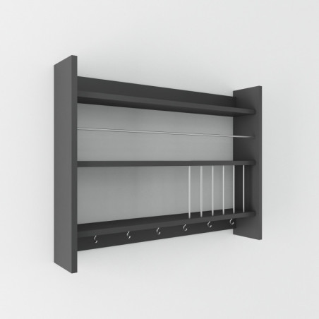 Étagère de cuisine en panneau mélaminé anthracite 85 x 65 x 15 cm