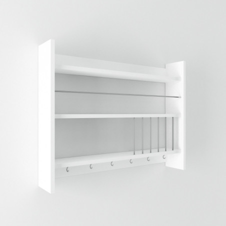 Étagère de cuisine en panneau mélaminé blanc 85 x 65 x 15 cm