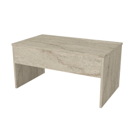 Table basse en panneau mélaminé effet travertin 90 x 52 x 45 cm