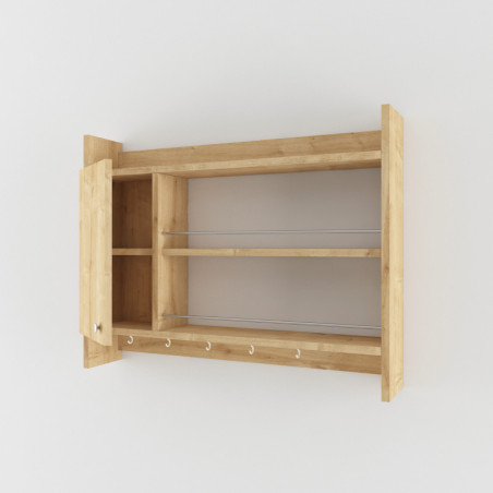 Étagère de cuisine en panneau mélaminé chêne 85 x 65 x 15 cm