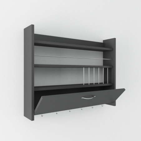 Étagère de cuisine en panneau mélaminé anthracite 85 x 65 x 15 cm