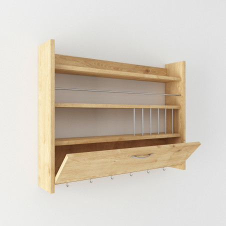 Étagère de cuisine en panneau mélaminé chêne 85 x 65 x 15 cm