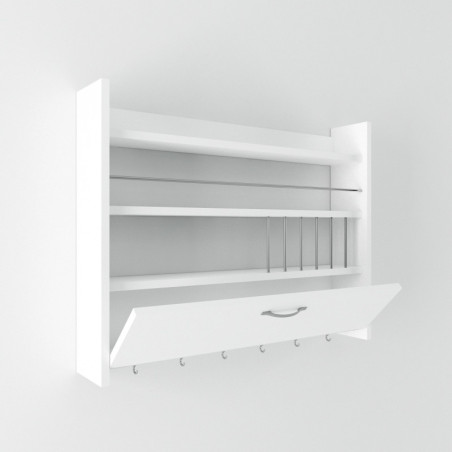 Étagère de cuisine en panneau mélaminé blanc 85 x 65 x 15 cm