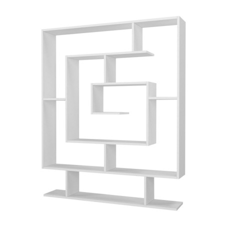 Grande bibliothèque en panneau mélaminé blanc 124,8 x 149,4 x 22 cm