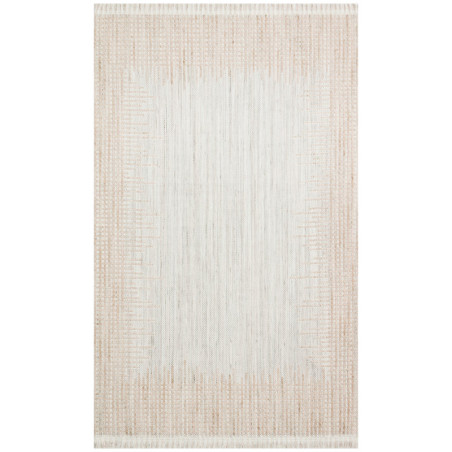Tapis en polyester gris et beige 160 x 230 cm, tissage plat