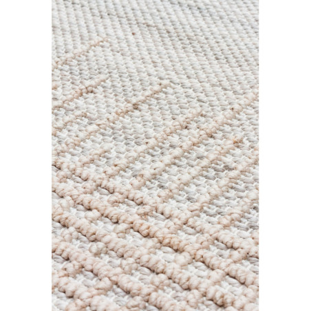 Tapis en polyester gris et beige 200 x 290 cm, tissage plat