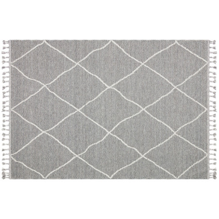Tapis de couloir en polypropylène et polyester gris 80 x 150 cm, poils 10 mm