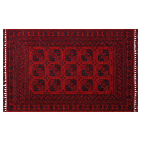 Tapis en acrylique et polyester rouge et bleu foncé 120 x 180 cm, antidérapant