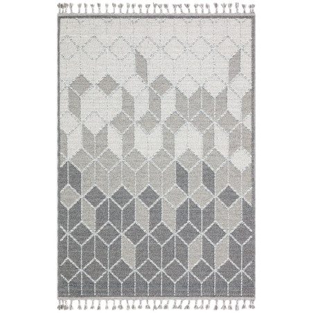 Tapis en polypropylène et polyester gris 160 x 230 cm - tissage plat - poils 10 mm