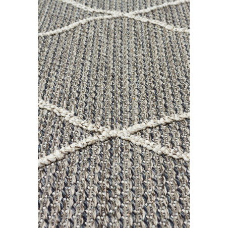 Tapis de salon en polypropylène et polyester gris 200 x 290 cm - tissé à la machine
