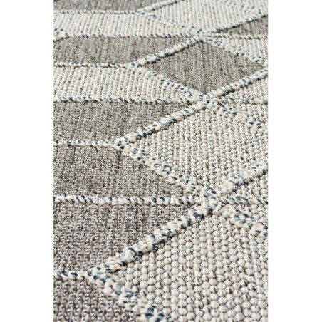 Tapis décoratif en polypropylène et polyester gris 200 x 290 cm - hauteur de poils 10 mm