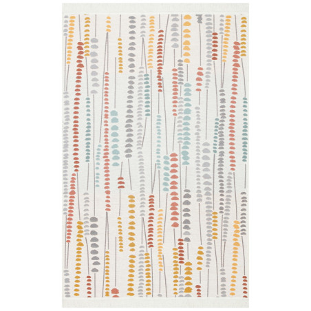 Tapis de salon en coton multicolore 80 x 150 cm - tissage plat sans poils - lavable à 30 °C