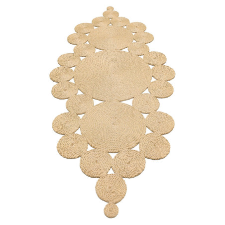 Tapis d'entrée en polypropylène et jute beige 90 x 200 cm - tissage plat sans poils