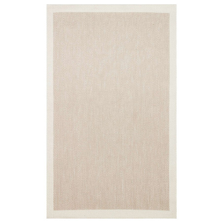 Tapis long en coton beige 80 x 300 cm - tissage plat - lavable à 30 °C
