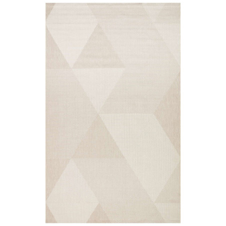 Tapis long en coton beige 100 x 300 cm - tissage plat - lavable à 30 °C