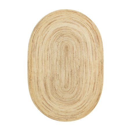 Tapis en jute crème 120 x 180 cm - tissage plat sans poils - tissé à la main