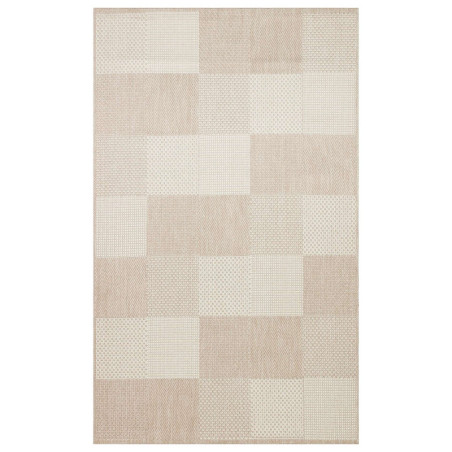 Grand tapis en coton beige 160 x 230 cm - sans poils - lavable en machine