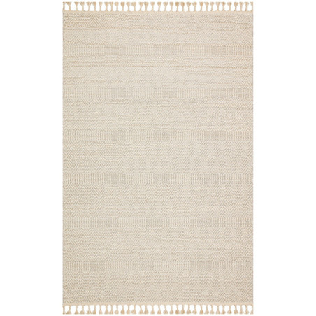Tapis en polypropylène beige 160 x 230 cm - tissage plat - poils 10 mm