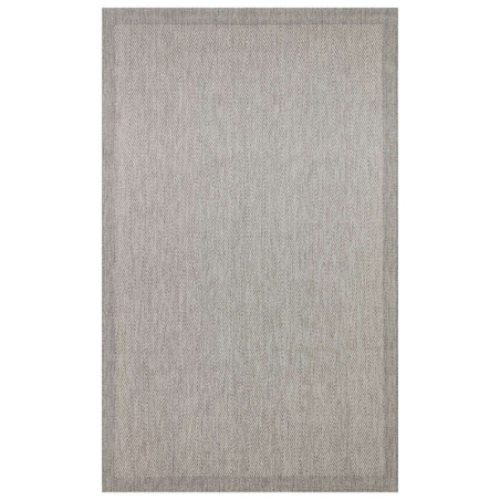 Grand tapis en coton gris 200 x 290 cm - tissage plat sans poils - lavable à 30 °C