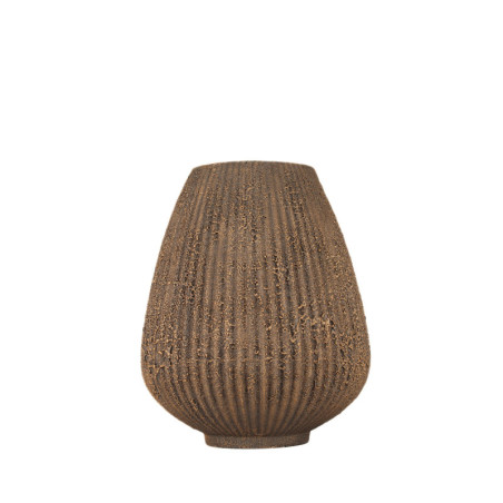 Pot décoratif en céramique brun Ø 18 x H 20 cm - peint à la main