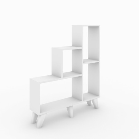 Bibliothèque en panneaux de particules mélaminés blanc - 88 x 106 x 20 cm - Nombreuses étagères