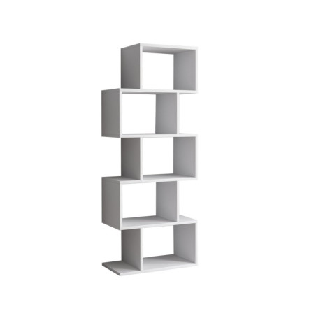 Bibliothèque en panneaux de particules mélaminés blanc - 60 x 150 x 30 cm - Nombreuses étagères - Fixation murale