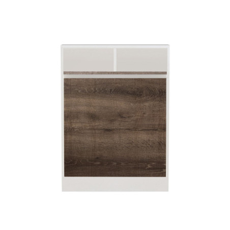 Table pliante en panneaux de particules mélaminés finition Patara - 70 x 96 x 15 cm - Étagères intégrées - Charge 15 kg