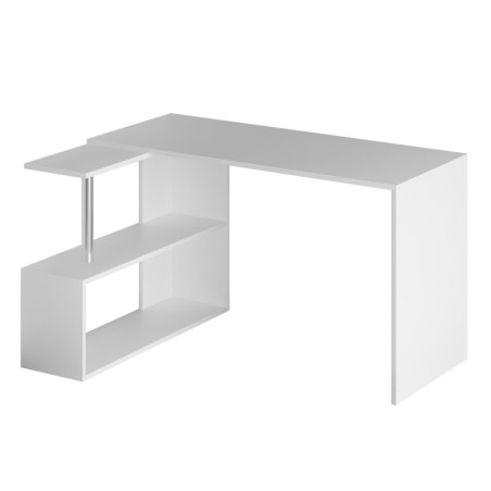 Bureau en panneaux de particules mélaminés blanc - 90 x 75 x 60 cm - Rangements intégrés