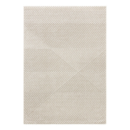 Tapis en polypropylène crème - 100 x 200 cm - Tissé à la machine