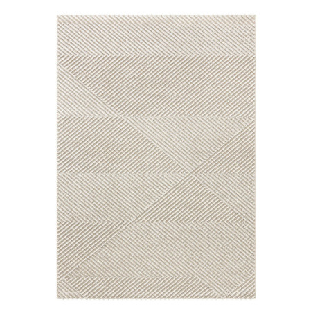 Tapis en polypropylène crème - 140 x 200 cm - Tissé à la machine