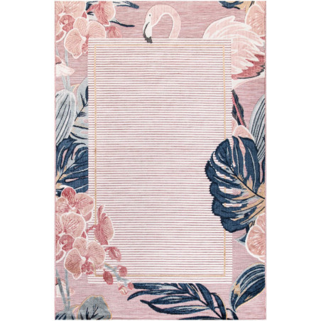 Tapis en polyester rose - 78 x 150 cm - Tissé à la machine