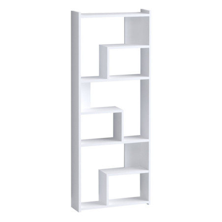 Bibliothèque en bois MDF mélaminé blanc - 60 x 150 x 15 cm - Étagères ouvertes