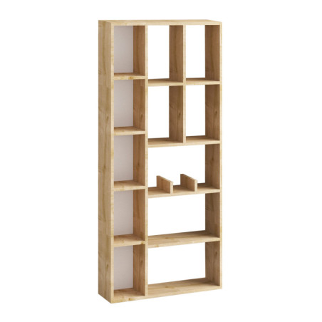 Bibliothèque en bois MDF mélaminé décor chêne saphir - Dimensions à compléter - Étagères ouvertes