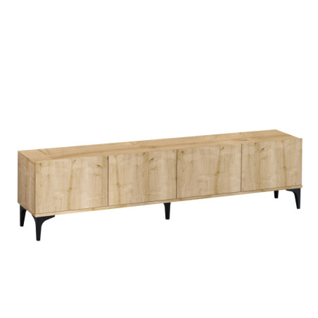 Meuble TV en bois MDF mélaminé décor chêne saphir - 180 x 80 x 40 cm - Nombreux rangements