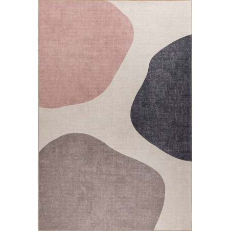 Grand tapis en polyester multicolore - 150 x 230 cm - Poils 4 mm - Lavable en machine