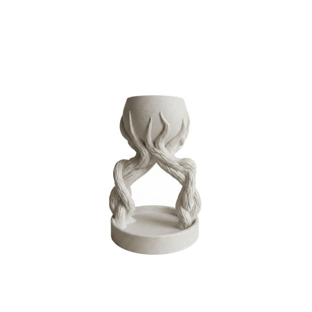 Pot décoratif en bioplastique blanc - 14 x 14 x 19,5 cm - 100 % biodégradable