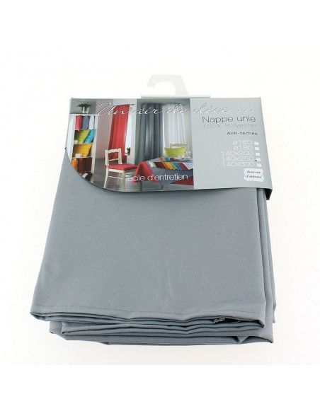 Nappe rectangle Essentiel - 140 x 250 cm - Polyester - Gris