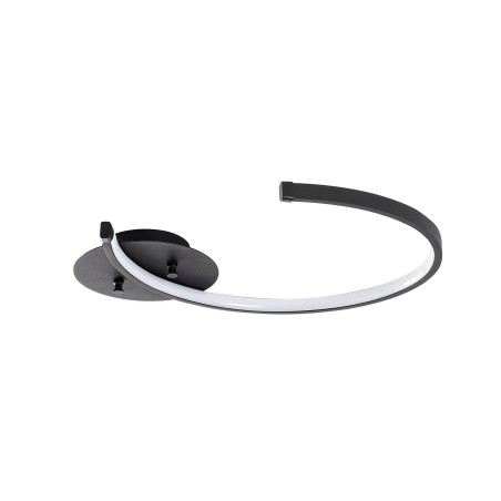 Suspension Luminaire en métal noir - 46 x 6 x 33 cm - LED intégrée 12W 3000K - IP20