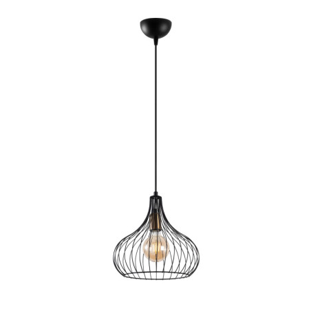 Suspension Luminaire en métal noir antique - 22 x 22 x H 120 cm - Hauteur réglable - E27 Max 40W