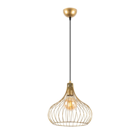 Suspension Luminaire en métal doré - 22 x 23 x H 120 cm - Hauteur réglable - E27 Max 40W